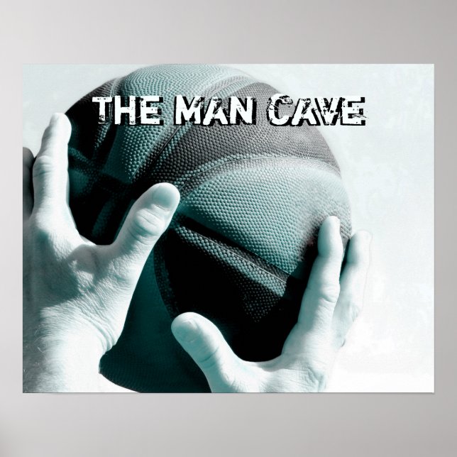 Vintage Basketball THE MAN CAVE Poster (Front)