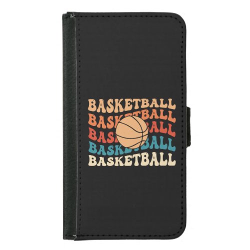 Vintage Basketball Typography Retro Sports Design Samsung Galaxy S5 Wallet Case