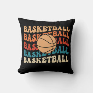 Vintage Basketball Typography Retro Sports Design Throw Pillow
