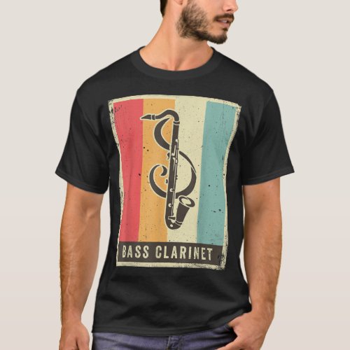 Vintage Bass Clarinet Player Music Retro2 T_Shirt