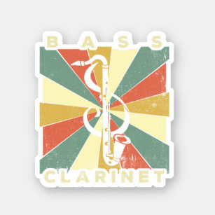 Vintage Bass Clarinet Player Music Retro Gift  Sticker