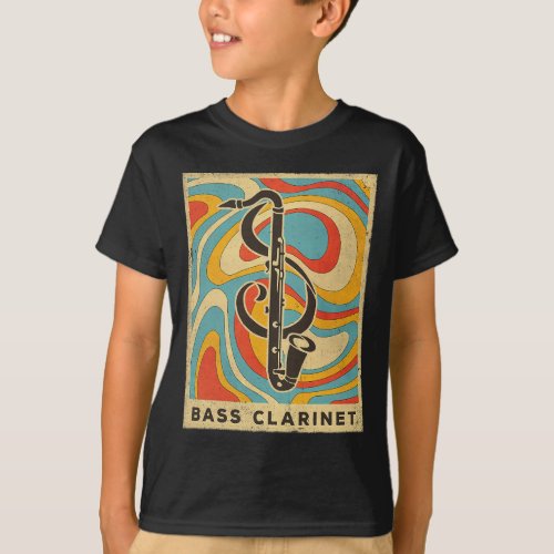 Vintage Bass Clarinet Player Music Retro Poster T_Shirt