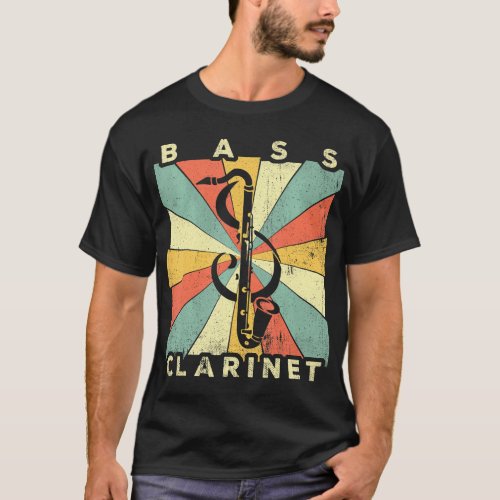 Vintage Bass Clarinet Player Music Retro T_Shirt
