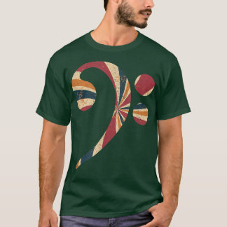 Vintage Bass Clef Music For Bassist Musician T-Shirt
