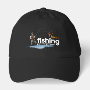 Vintage Bass Fishing Graphic Art [Dark mode] Hat
