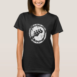 Vintage Bass Guitar Headstock for Bassist and Bass T-Shirt