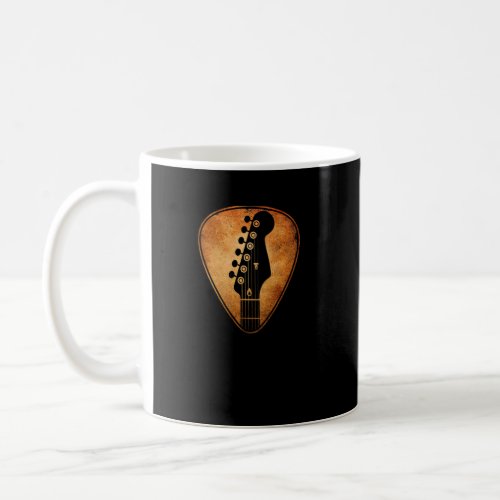 Vintage Bass Guitar Pick Headstock for Bassist Bas Coffee Mug
