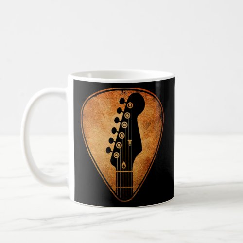 Vintage Bass Guitar Pick Headstock for Bassist Bas Coffee Mug