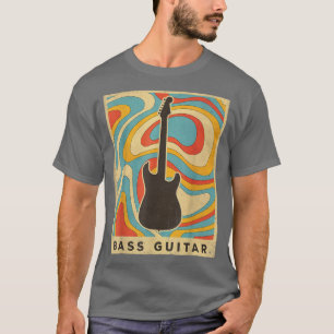 Vintage Bass Guitar Player Music Retro Poster T-Sh T-Shirt