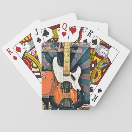Vintage Bass Elegant Design Bassist Playing Cards