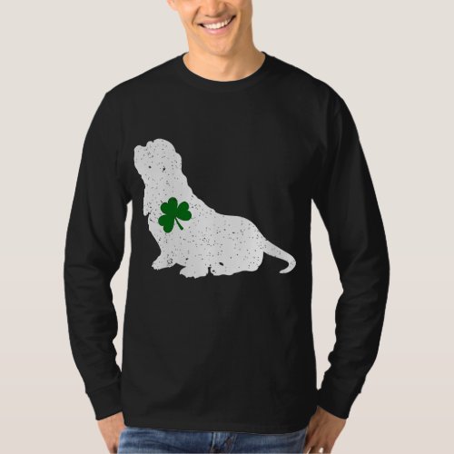 vintage Basset Hound St Patricks Day Shamrock Dog T_Shirt
