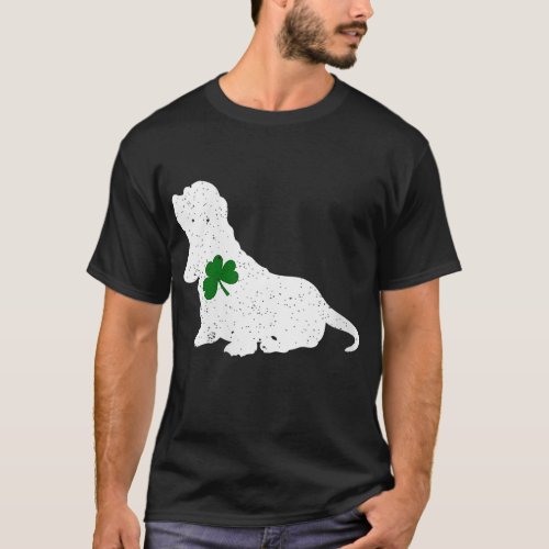 vintage Basset Hound St Patricks Day Shamrock Dog T_Shirt