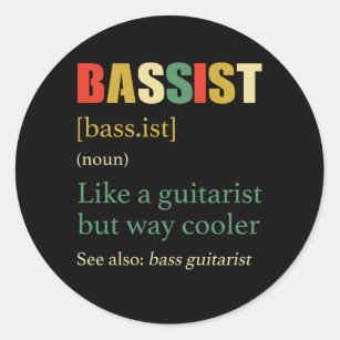 Vintage Bassist Definition For Bass Guitar Player Classic Round Sticker