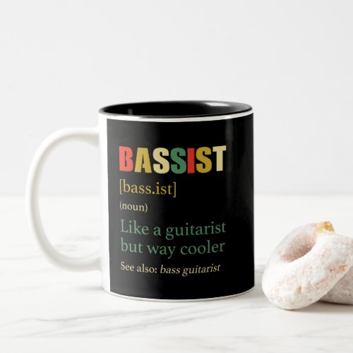 Vintage Bassist Definition For Bass Guitar Player Two_Tone Coffee Mug
