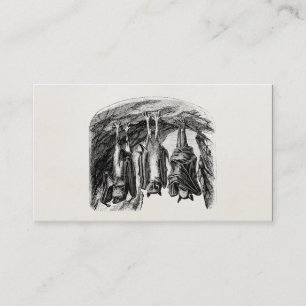 Vintage Bat 1800s Flying Fox Bat Business Card