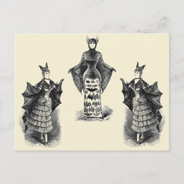 Vintage Bat Ladies Postcard (Front)