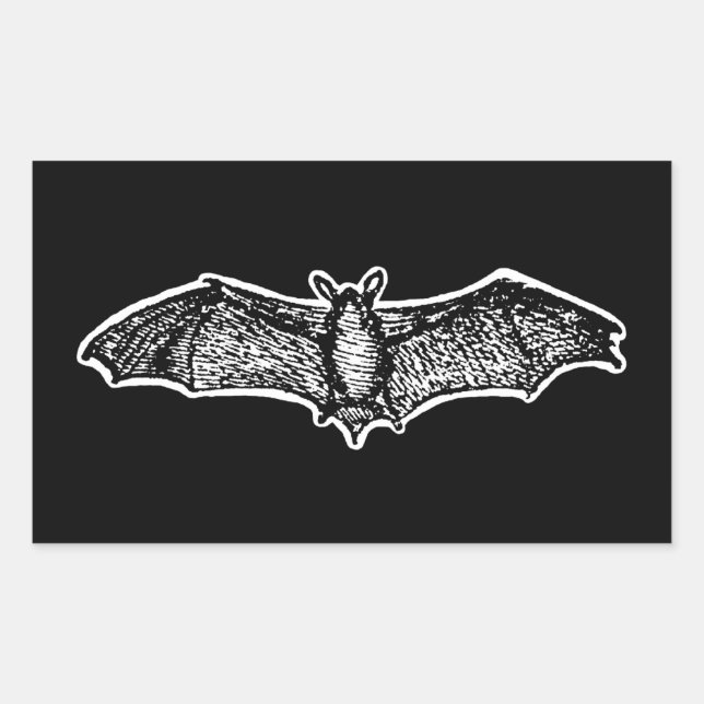 Vintage Bat Rectangular Sticker (Front)