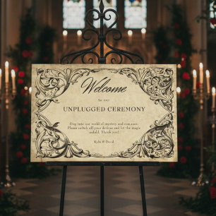 Vintage Bat Til Death Parchment Unplugged Wedding Foam Board