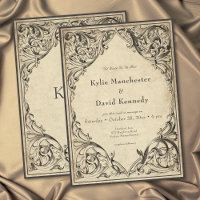 Vintage Bat Until Death Black Parchment Wedding