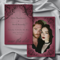 Vintage Bat Until Death Burgundy Wedding