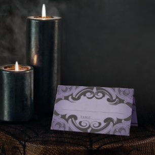 Vintage Bat Until Death Purple Wedding Place Card