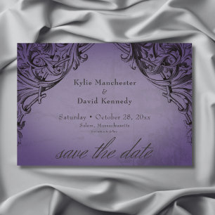 Vintage Bat Until Death Purple Wedding Save The Date