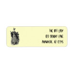 Vintage Bat Woman Label