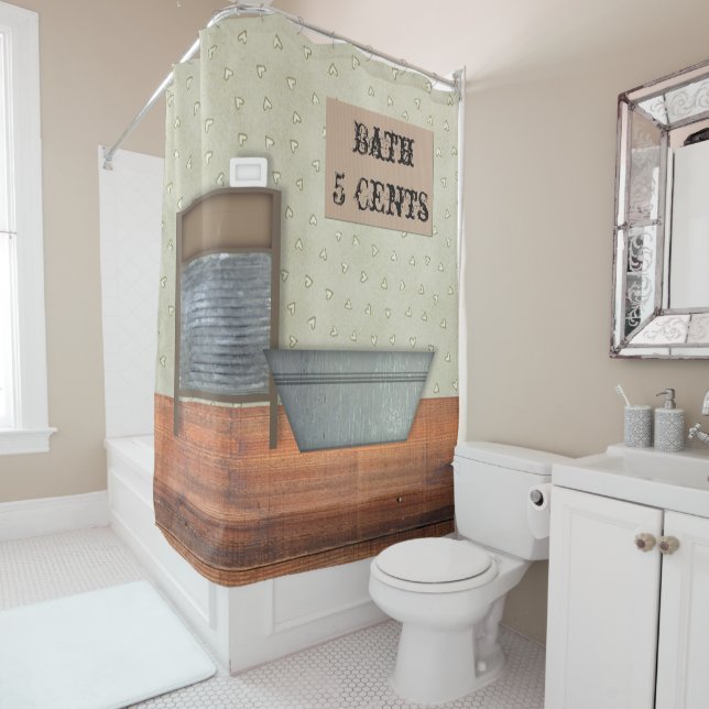 Vintage Bath Shower Curtain (In Situ)