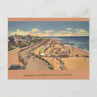 Vintage Bathing Beach Cape May NJ Postcard