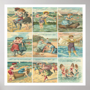 Vintage Bathing Beauties Poster