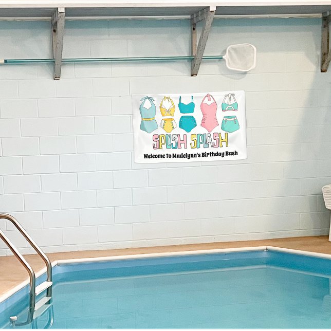 Vintage Bathing Suits Swimsuits Pool Party Banner (Creator Uploaded)