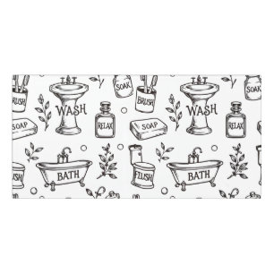 Vintage Bathroom Decor - White/Black Door Sign