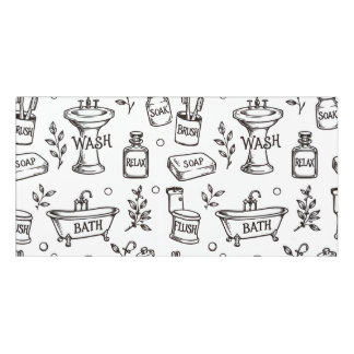 Vintage Bathroom Decor - White/Black Door Sign