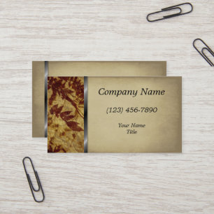 Vintage Batik leaves Faux Suede Business Card