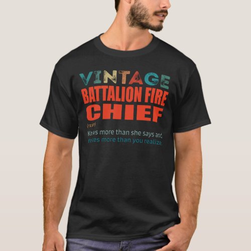 Vintage Battalion Fire Chief T_Shirt