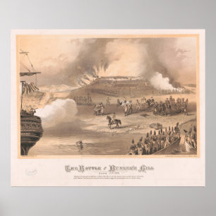 Vintage Battle of Bunker Hill Illustration (1875) Poster