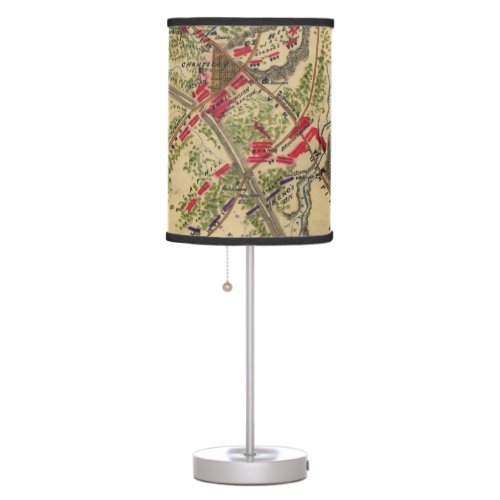 Vintage Battle of Chantilly Map 1862 Table Lamp