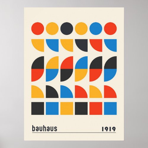 Vintage Bauhaus Geometric Shapes Fine Art Poster