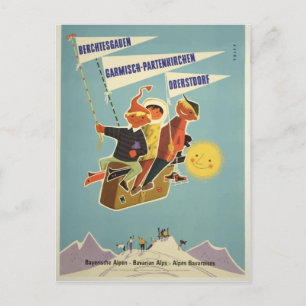 Vintage Bavarian Alps Berchtesgaden Germany Travel Postcard