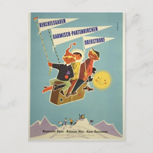 Vintage Bavarian Alps Berchtesgaden Germany Travel Postcard