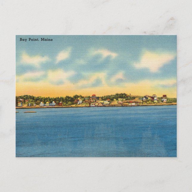 Vintage Bay Point Maine at Sunset Postcard (Front)