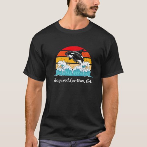 Vintage Baywood Los_Osos CA Distressed Orca Killer T_Shirt