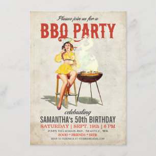 Vintage BBQ Birthday Invitation 2
