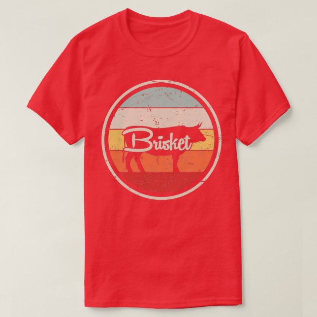 Vintage BBQ Brisket Barbecue Beef  T-Shirt (Design Front)