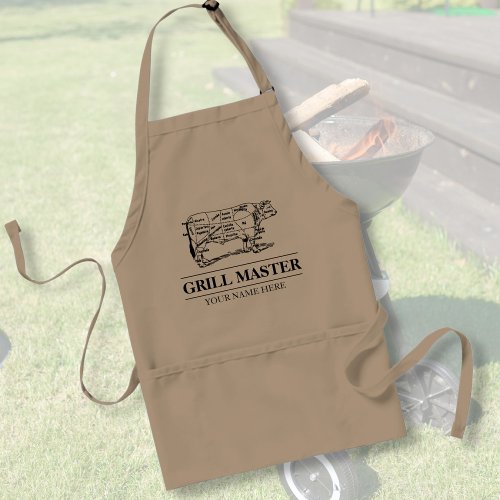 Vintage BBQ Grill Master Foodie Antique Steer Cow Adult Apron