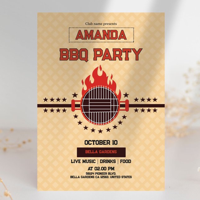 Vintage BBQ Party Invitatio Invitation (Creator Uploaded)