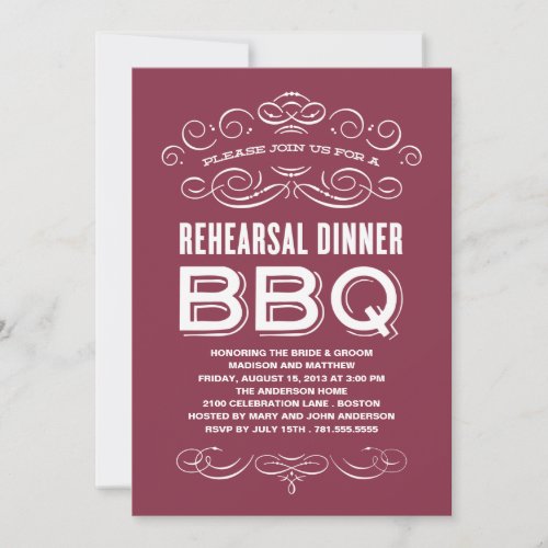 VINTAGE BBQ | REHEARSAL DINNER BBQ CUSTOM ANNOUNCEMENT