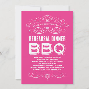 VINTAGE BBQ REHEARSAL DINNER BBQ INVITATION