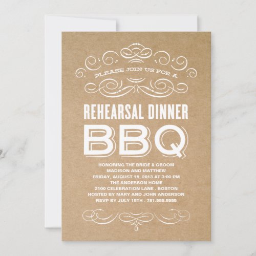 VINTAGE BBQ | REHEARSAL DINNER BBQ CUSTOM ANNOUNCEMENTS