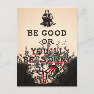 Vintage Be Good Devil Postcard